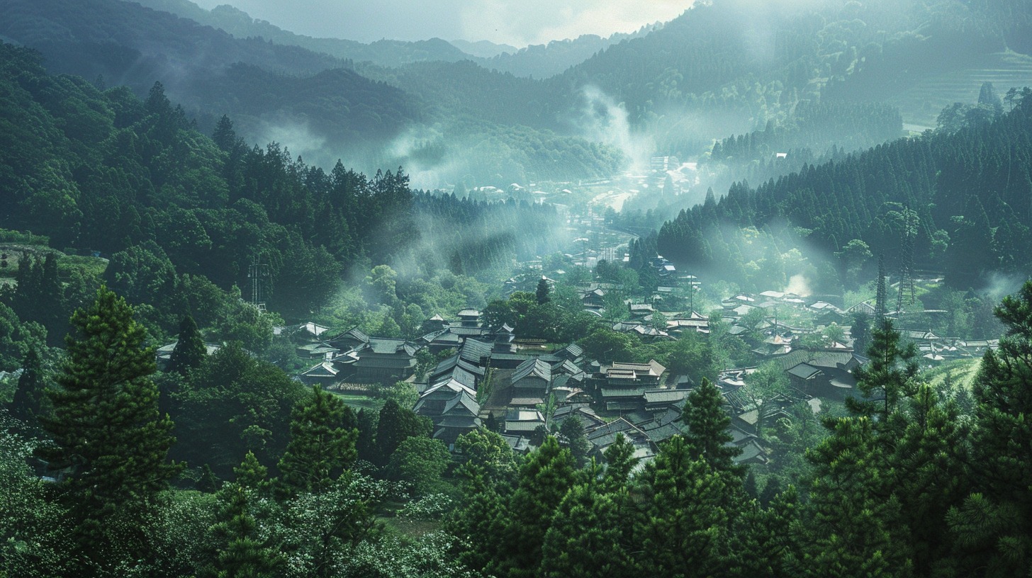 Forest valley in Japan